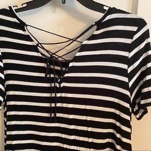 Old Navy striped tie back top